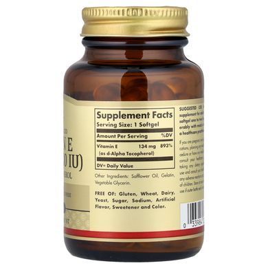 Solgar Natural Source Vitamin E 134 mg (200 IU) 100 капс. Витамин Е