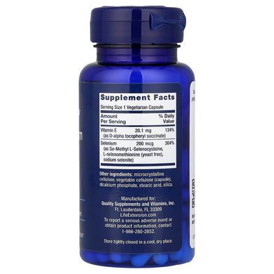 Life Extension Super Selenium Complex & Vitamin E 100 капсул Селен