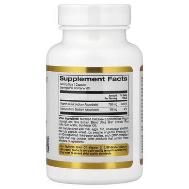 California Gold Nutrition Buffered Gold C 60 капсул Вітамін С