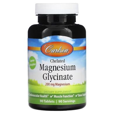 Carlson Chelated Magnesium Glycinate 200 mg 90 табл. Магний