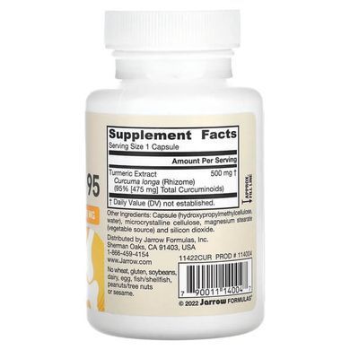 Jarrow Formulas Curcumin 95 500 mg 60 рослинних капсул Куркума та Куркумін