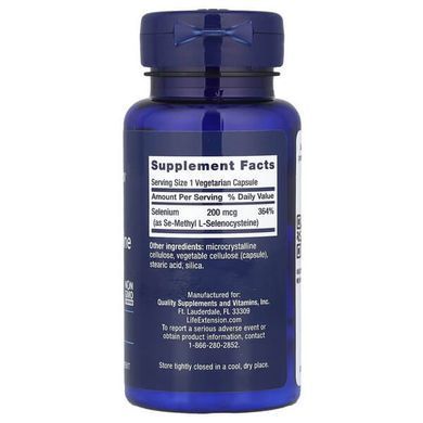 Life Extension Se-Methyl L-Selenocysteine 200 mcg 90 Vegetarian Capsules Селен