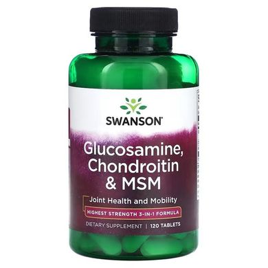 Swanson Glucosamine, Chondroitin & MSM 120 табл. Глюкозамин и хондроитин