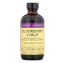 Honey Gardens Elderberry Syrup with Apitherapy Raw Honey Propolis and Elderberries 120 ml