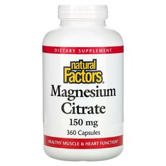 Natural Factors Magnesium Citrate 150 mg 360 капсул Магній