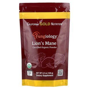 California Gold Nutrition Organic Lion's Mane Powder 120 g Ежовик гребенчатый (Львиная грива)
