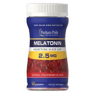 Puritan's Pride Melatonin Gummy 2.5 mg 60 жувальних цукерок Мелатонін