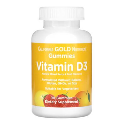 California Gold Nutrition Vitamin D3 Gummies 90 жевательных конфет Витамин D