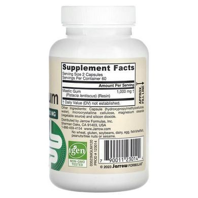 Jarrow Formulas Mastic Gum 1,000 mg 120 Caps Мастичная смола