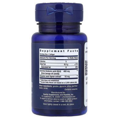 Life Extension Mega GLA Sesame Lignans 30 softgels Жирные кислоты