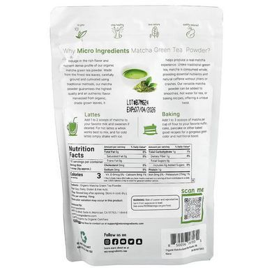 Micro Ingredients Organic Matcha Green Tea Powder 454 грам Чай та Кава