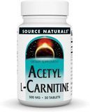 Source Naturals Acetyl L-Carnitine 500 mg 30 Tablets  L-Карнитин