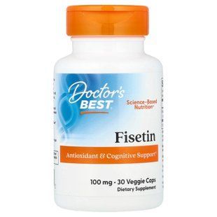 Doctor's Best Fisetin 100 mg 30 веганских капсул Для мозговой активности, нервной системы и сна