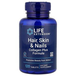 Life Extension Hair, Skin & Nails Collagen Plus Formula 120 табл. Комплекс для кожи волос и ногтей