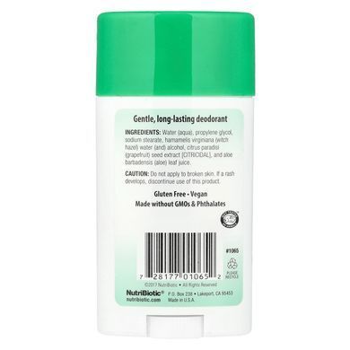 NutriBiotic Deodorant Unscented 75 грам Дезодоранти та Антиперспіранти