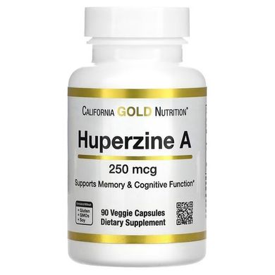 California Gold Nutrition Huperzine A 250 mcg 90 капсул Для мозкової активності, нервової системи і сну