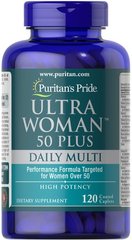 Puritan's Pride Ultra Woman 50 Plus Multi-Vitamin 120 таблеток Вітаміни для віку 50+