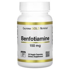California Gold Nutrition Benfotiamine 150 mg 30 растительных капсул Тиамин (В-1)