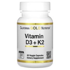California Gold Nutrition Vitamin D3 + K2 60 капс. Витамин D3 + K-2