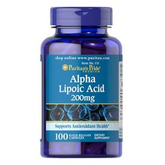 Puritan's Pride Alpha Lipoic Acid 200 mg 100 капс Альфа-ліпоєва кислота