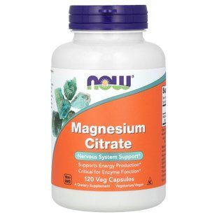 NOW Magnesium Citrate 120 растительных капсул Магний
