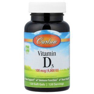 Carlson Vitamin D3 100 mcg (4,000 IU) 120 рідких капсул Вітамін D