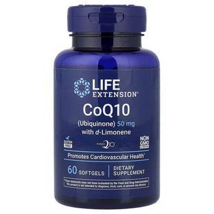 Life Extension Super-Absorbable CoQ10 (Ubiquinone) with d Limonene 50 mg 60 Softgels Коэнзим Q-10