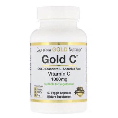 California Gold Nutrition Gold C 1000 mg 60 рослинних капсул Вітамін С