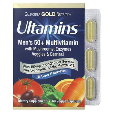 California Gold Nutrition Ultamins Men's 50+ Multivitamin 60 капс. Витаминно-минеральные комплексы