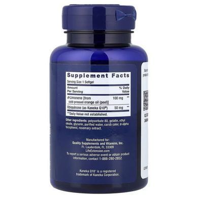 Life Extension Super-Absorbable CoQ10 (Ubiquinone) with d Limonene 50 mg 60 рідких капсул Коензим Q-10