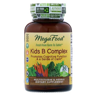 MegaFood Kids B Complex 30 таб Комплекс витаминов группы В