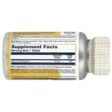 Solaray Vitamin K 100 mcg 100 Tablets Витамин K