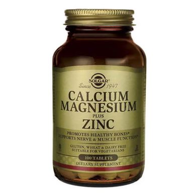 Solgar Calcium Magnesium Plus Zinc 100 табл Кальций