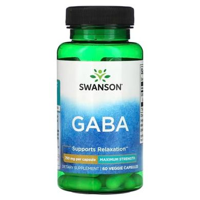 Swanson GABA Maximum Strength 750 mg 60 капс. GABA