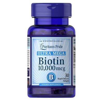 Puritan's Pride Biotin 10,000 mcg 30 капсул Биотин (B-7)