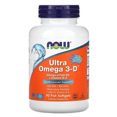 Now Ultra Omega 3-D 90 рибних капсул Омега-3