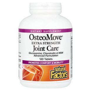 Natural Factors OsteoMove Extra Strength Joint Care 120 таблеток Глюкозамін і хондроїтін