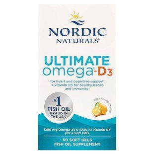 Nordic Naturals Ultimate Omega-D3 (1280 mg) 60 Soft Gels Омега-3