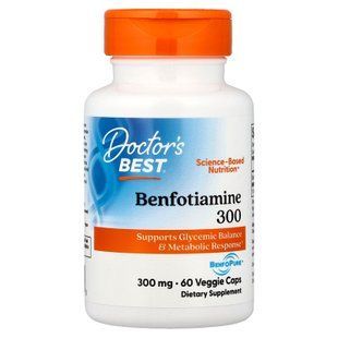 Doctor's Best Benfotiamine 300 with BenfoPure 300 mg 60 Veggie Caps Тиамин (В-1)