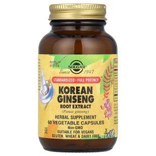 Solgar Korean Ginseng Root Extract 60 капс. Женьшень