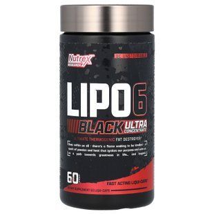 Nutrex Lipo-6 Black Ultra Concentrate 60 капсул (USA) Комплексні жироспалювачі
