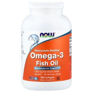 NOW Omega-3 Fish Oil 1000 mg 500 Softgels Омега-3