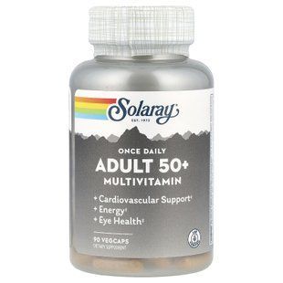 Solaray Once Daily Adult 50+ Multivitamin 90 рослинних капсул Вітаміни для віку 50+