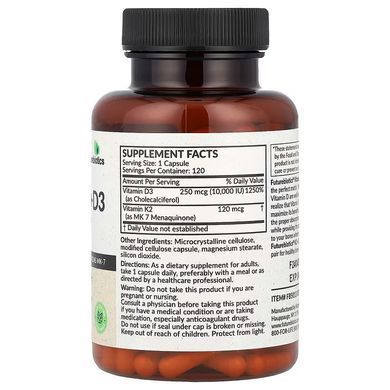 Futurebiotics Vitamin K2 + D3 10.000IU/120mcg Extra Strength 120 капс. Витамин D3 + K-2