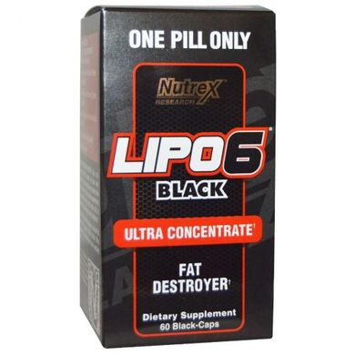 Lipo 6 Black Ultra Concentrate 60 капсул Комплексные жиросжигатели
