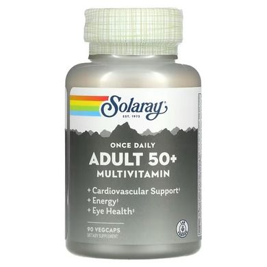 Solaray Once Daily Adult 50+ Multivitamin 90 рослинних капсул Вітаміни для віку 50+