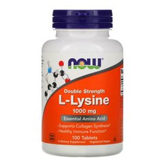NOW L-Lysin 1000 mg 100 табл Лізин