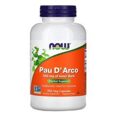 NOW Pau D' Arco 500 mg 250 капс Кора мурашиного дерева (Пау Д'арко)
