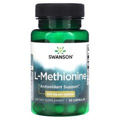 Swanson L-Methionine 500 mg 30 капсул Амінокислоти