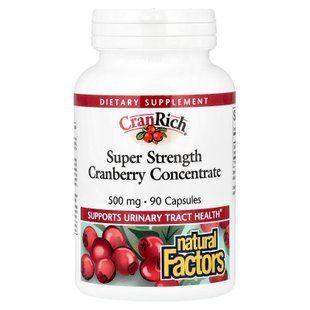 Natural Factors Cranberry Concentrate 500 mg 90 капсул Журавлина